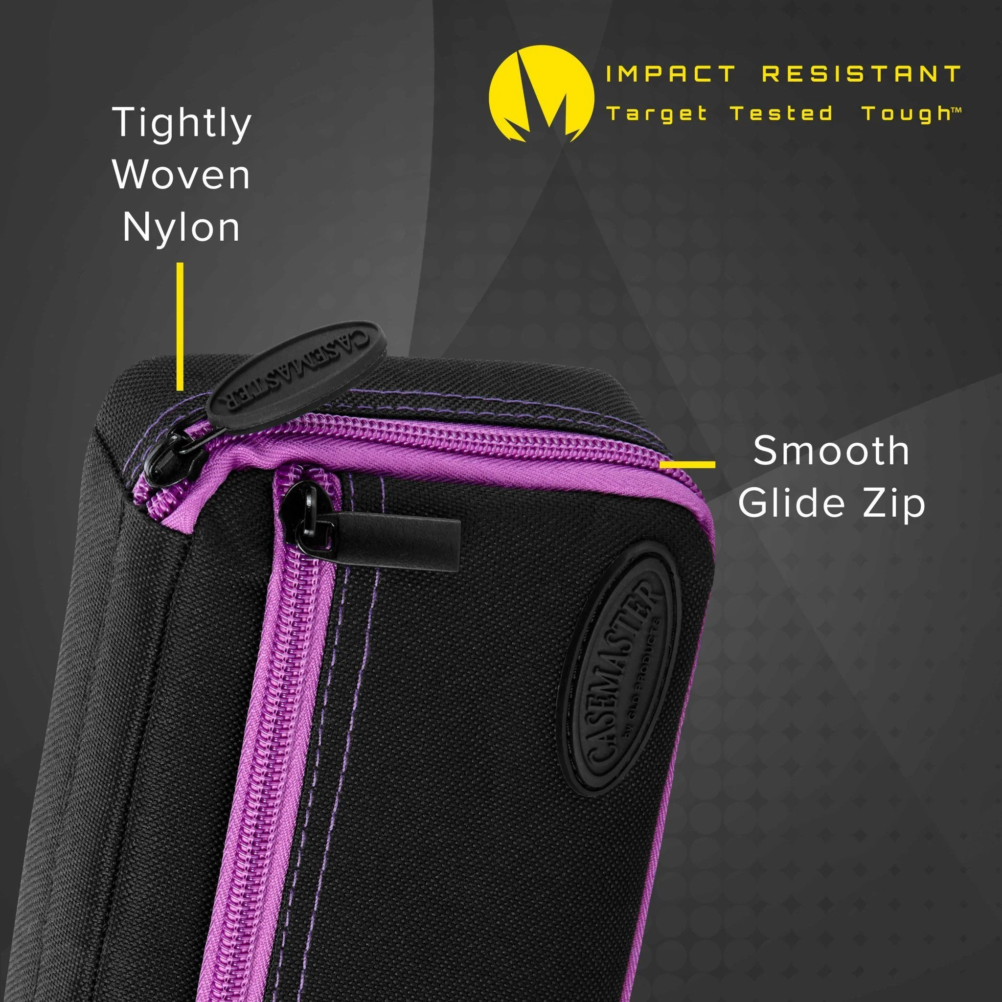 [OPEN BOX]  Casemaster Plazma Dart Case Black with Amethyst Zipper - Image 5
