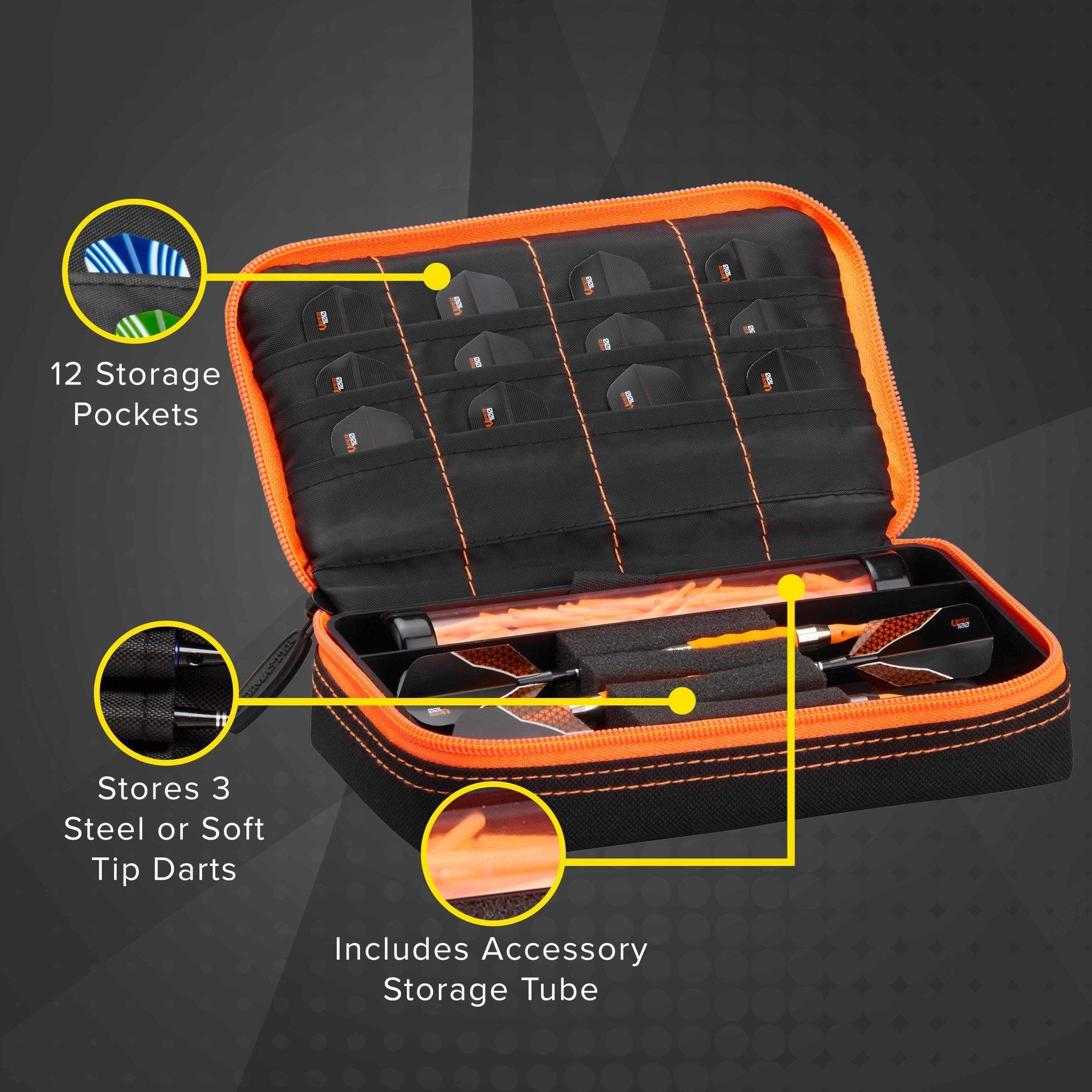 [OPEN BOX]  Casemaster Plazma Dart Case Black with Orange Trim - Image 4