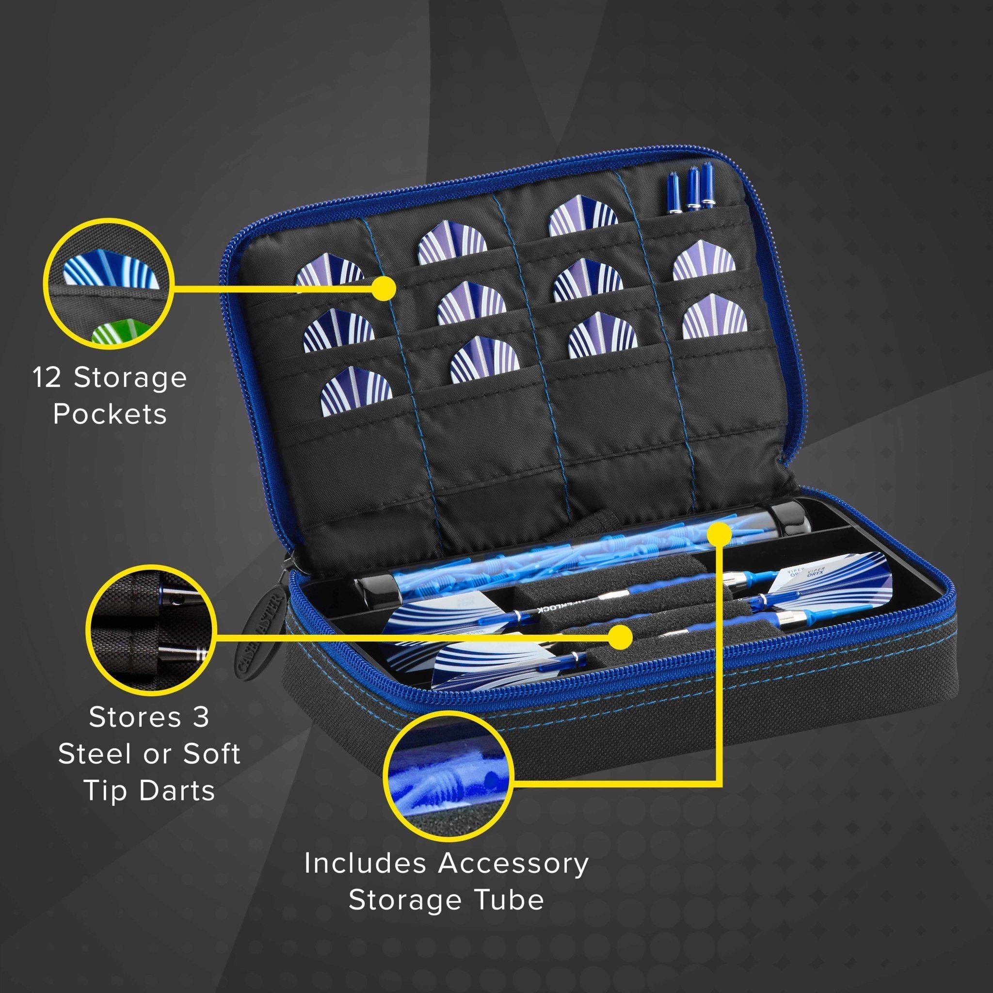 [OPEN BOX]  Casemaster Plazma Dart Case Black with Sapphire Zipper - Image 4