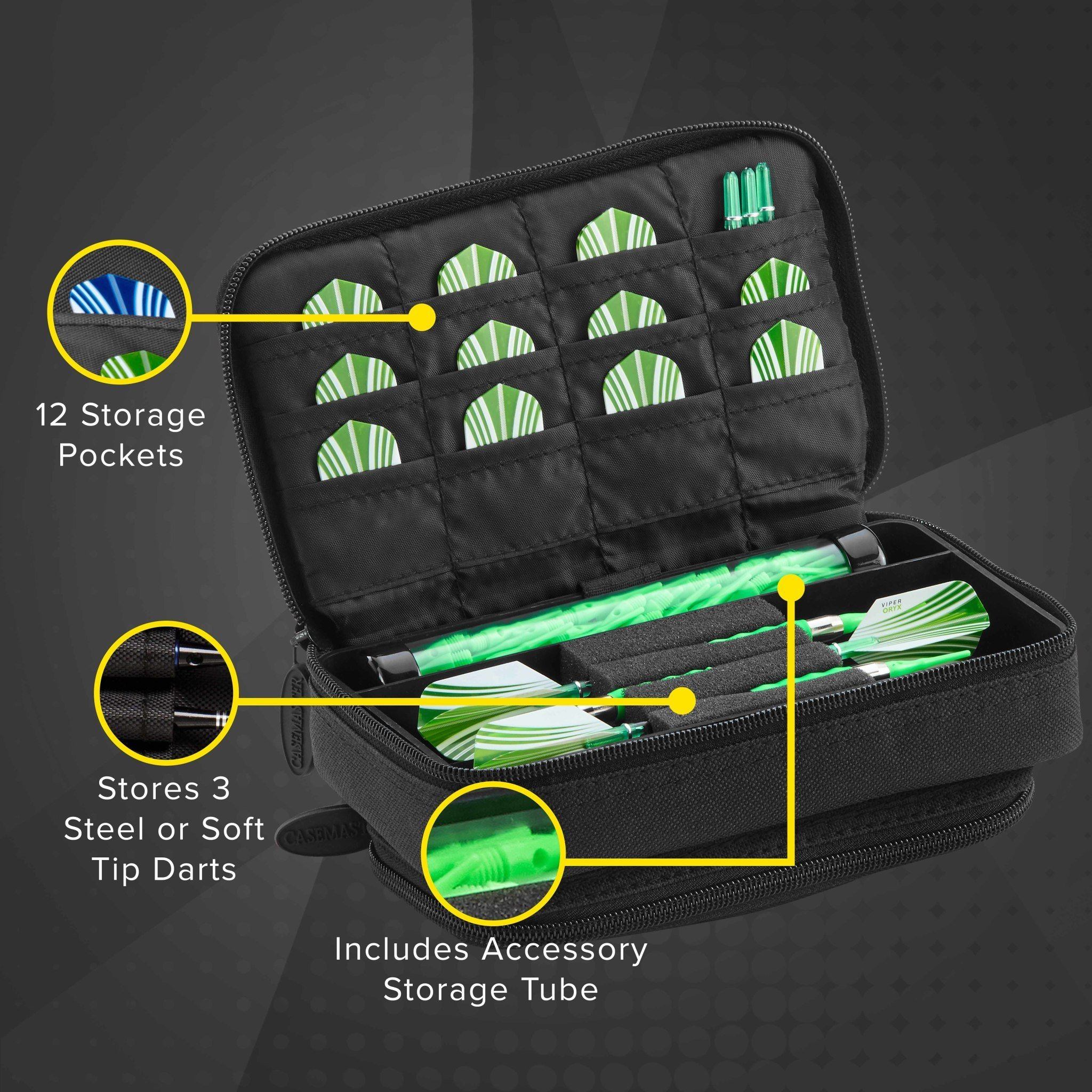 [OPEN BOX]  Casemaster Plazma Plus Dart Case with Black Zipper and Phone Pocket - Image 4