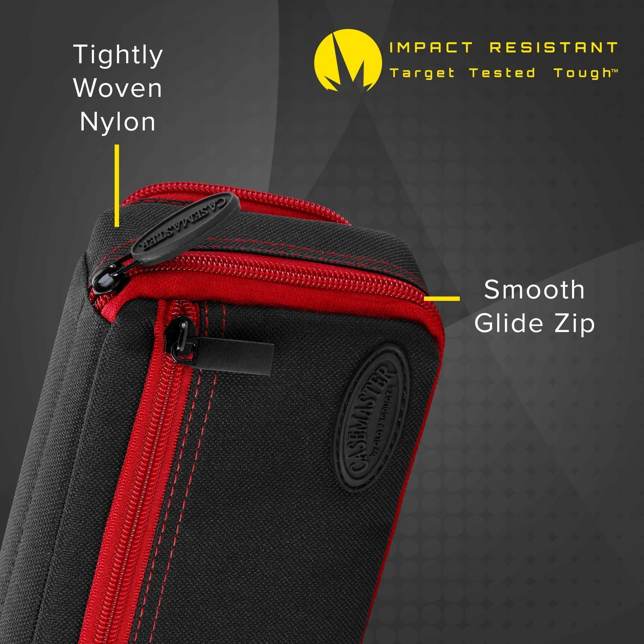 [OPEN BOX]  Casemaster Plazma Plus Dart Case Black with Ruby Zipper and Phone Pocket - Image 5
