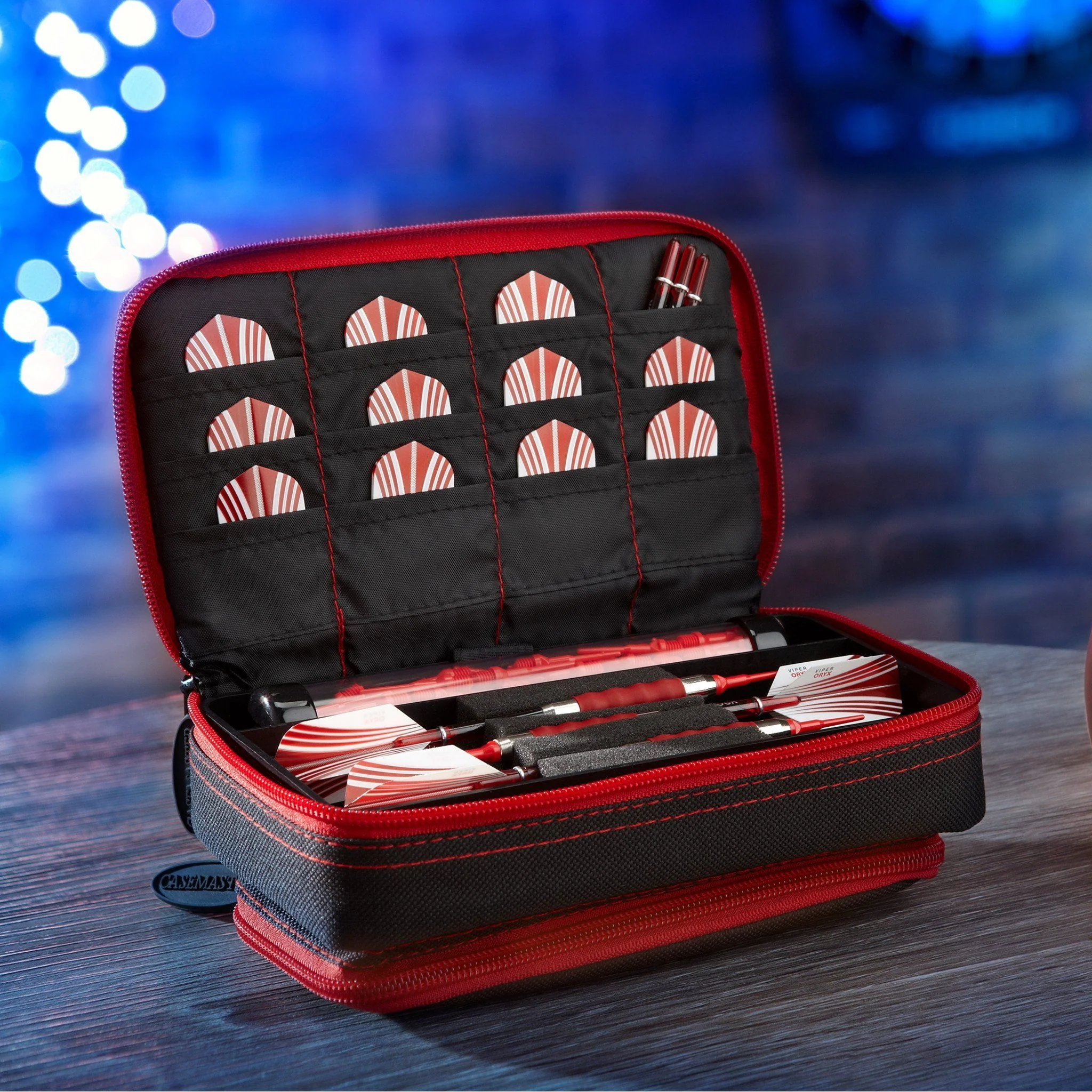 [OPEN BOX]  Casemaster Plazma Plus Dart Case Black with Ruby Zipper and Phone Pocket - Image 9