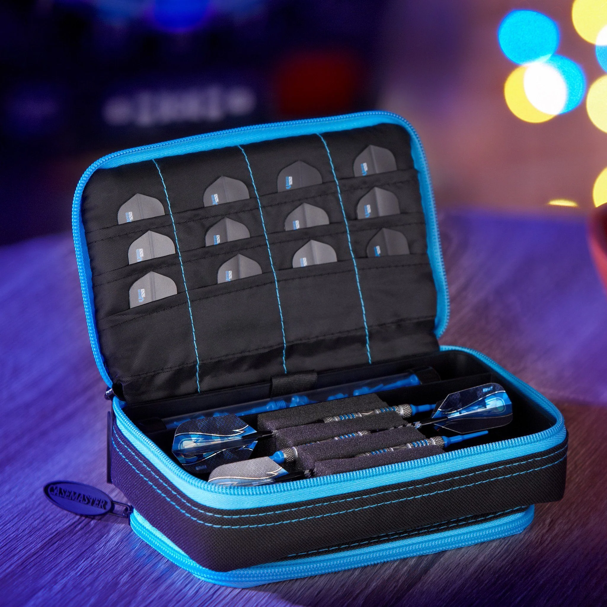 [OPEN BOX]  Casemaster Plazma Plus Dart Case Black with Blue Trim and Phone Pocket - Image 9