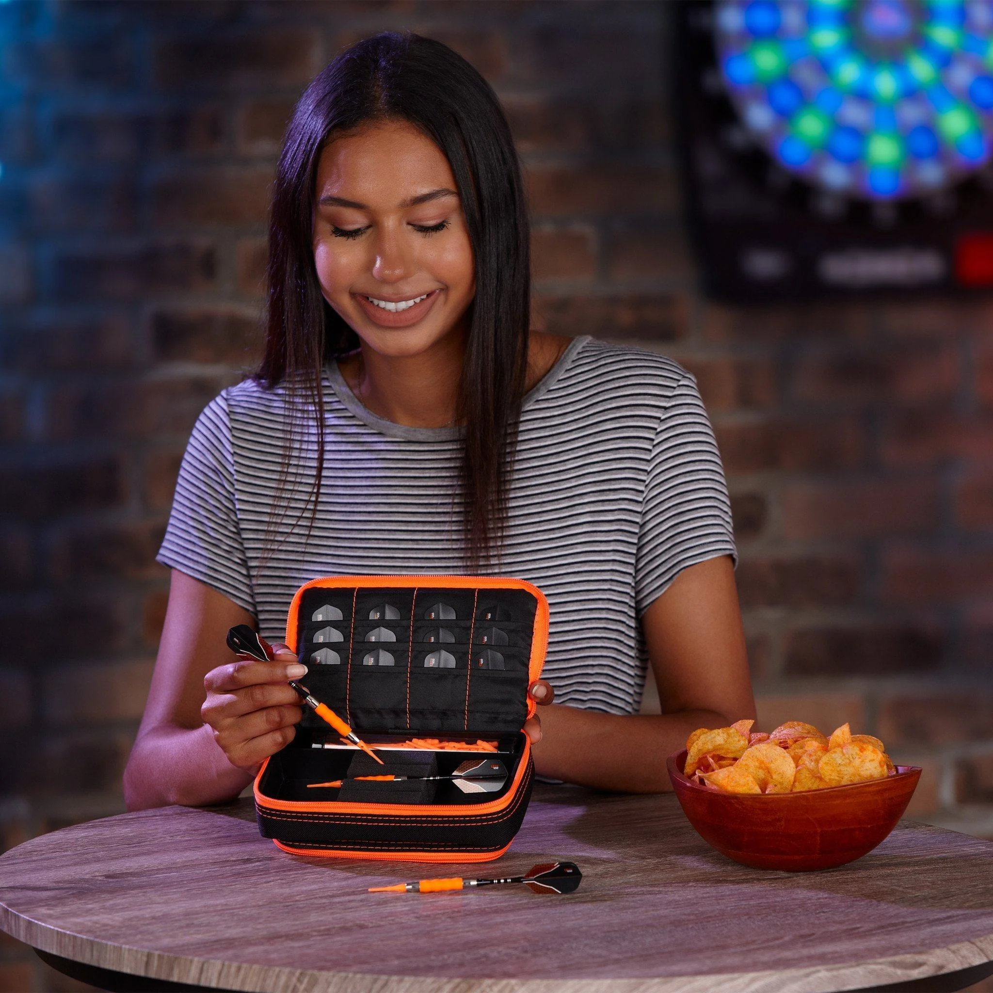 [OPEN BOX]  Casemaster Plazma Plus Dart Case Black with Orange Trim and Phone Pocket - Image 10