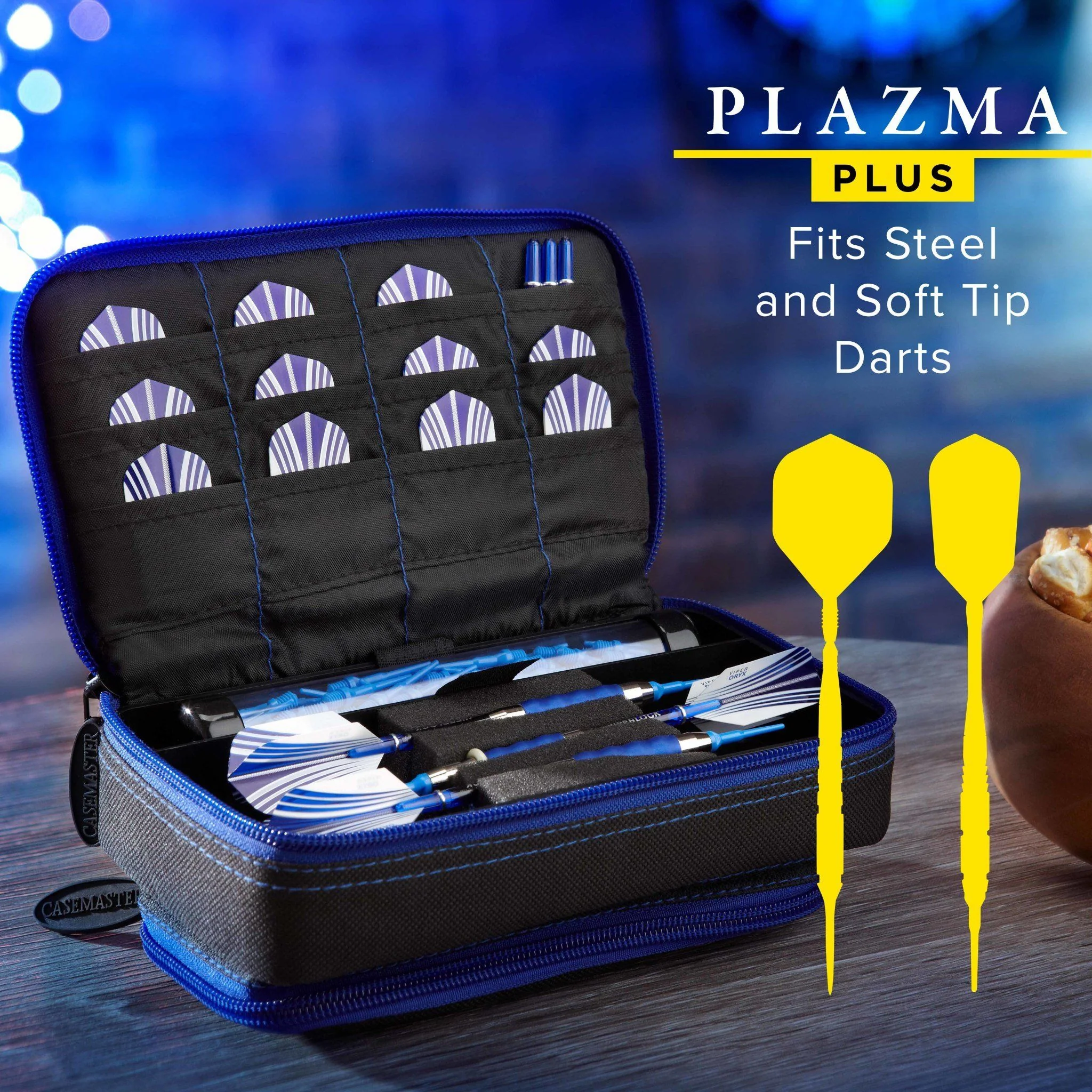 [OPEN BOX]  Casemaster Plazma Plus Dart Case Black with Sapphire Zipper and Phone Pocket - Image 3