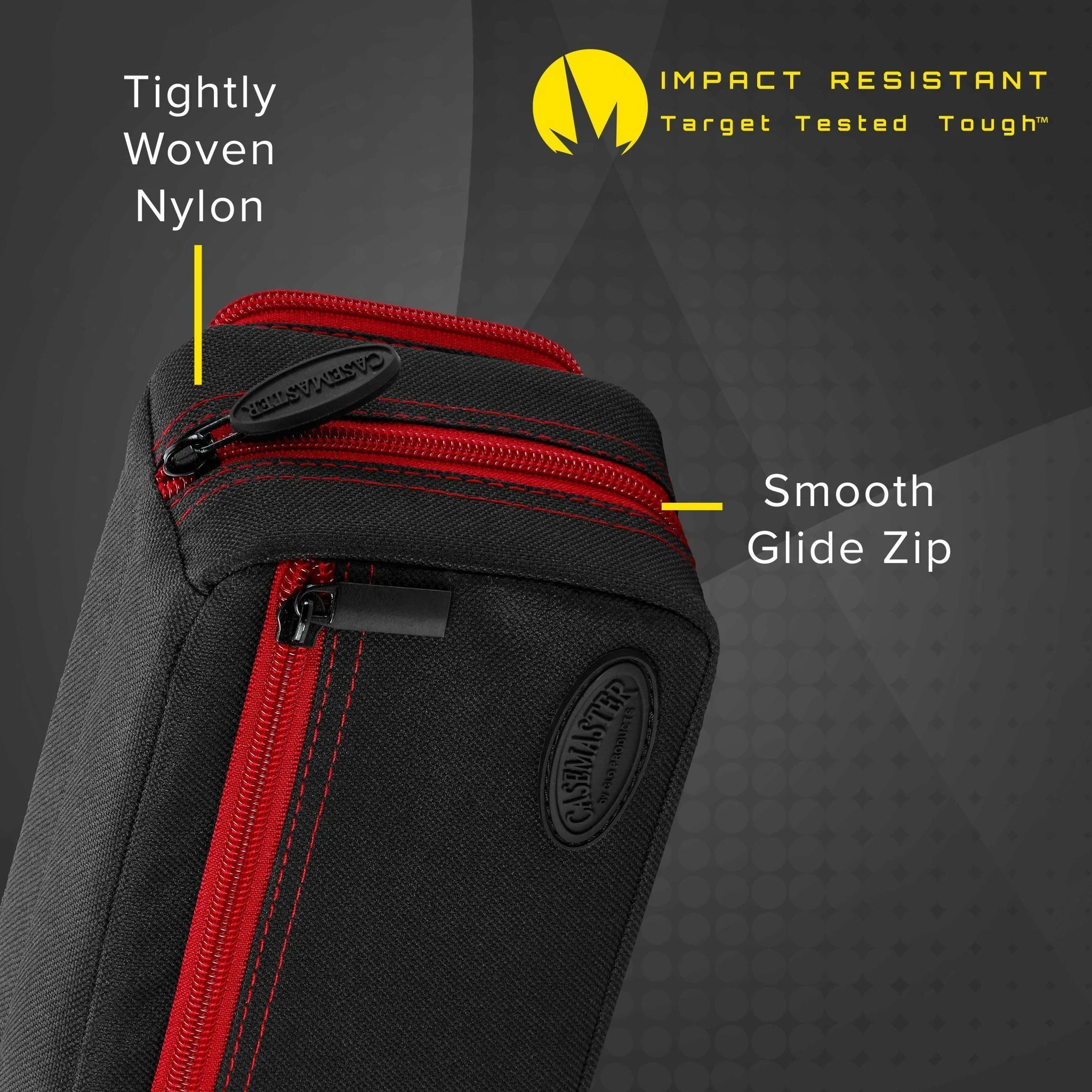 [OPEN BOX]  Casemaster Plazma Pro Dart Case Black with Ruby Zipper and Phone Pocket - Image 5