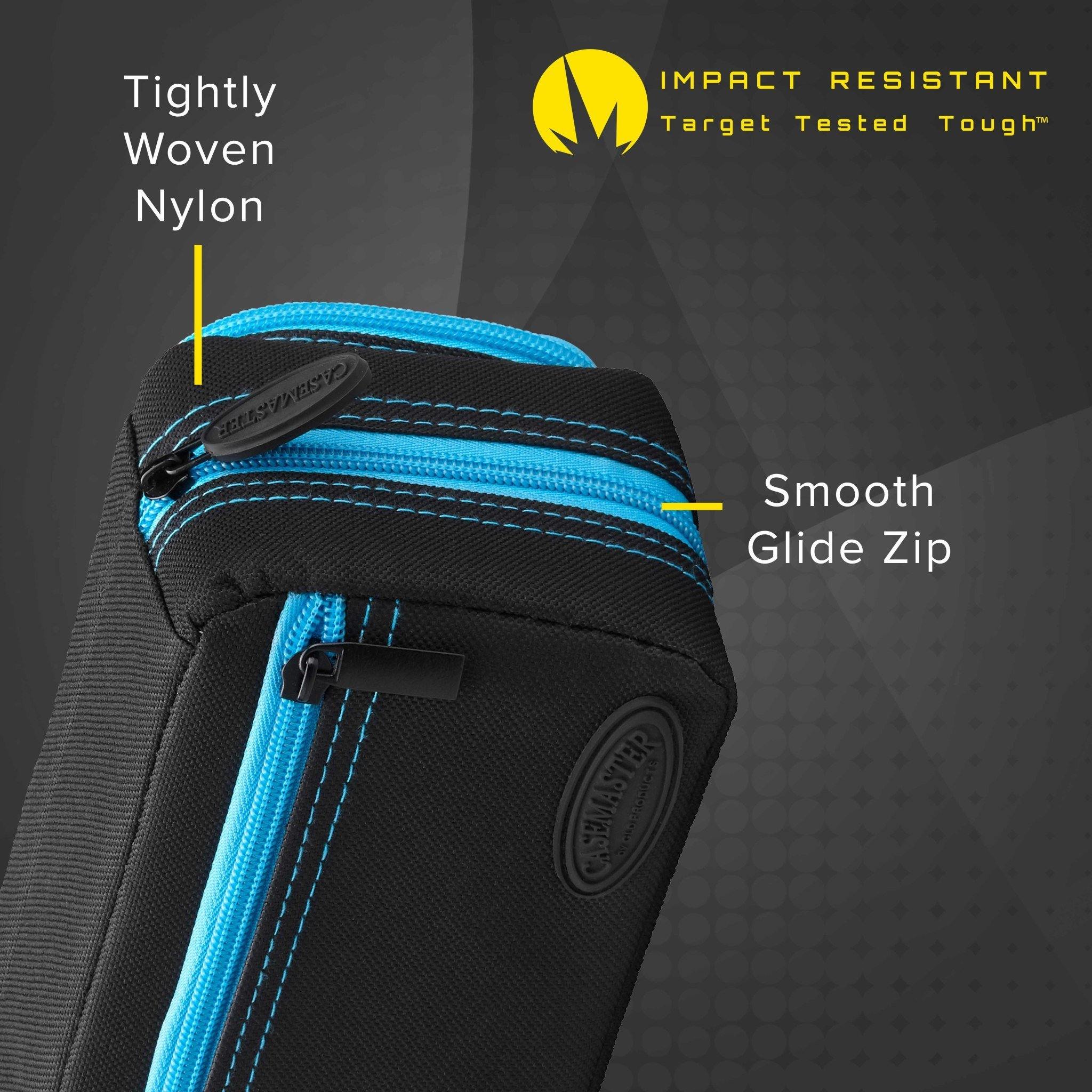 [OPEN BOX]  Casemaster Plazma Pro Dart Case Black with Blue Trim and Phone Pocket - Image 5