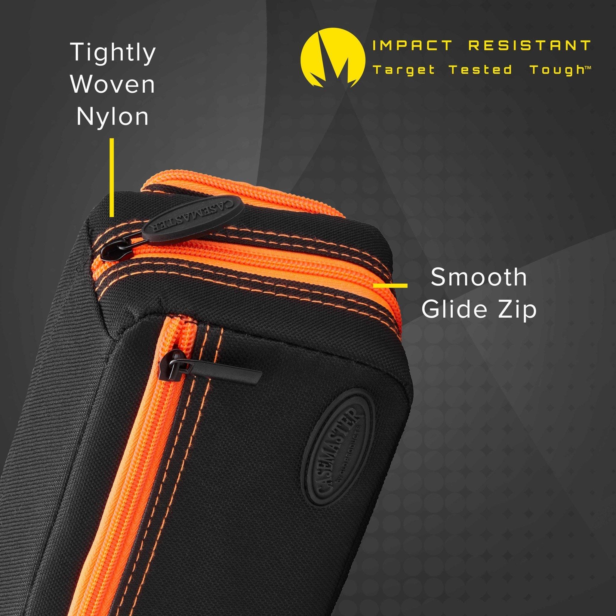[OPEN BOX]  Casemaster Plazma Pro Dart Case Black with Orange Trim and Phone Pocket - Image 5