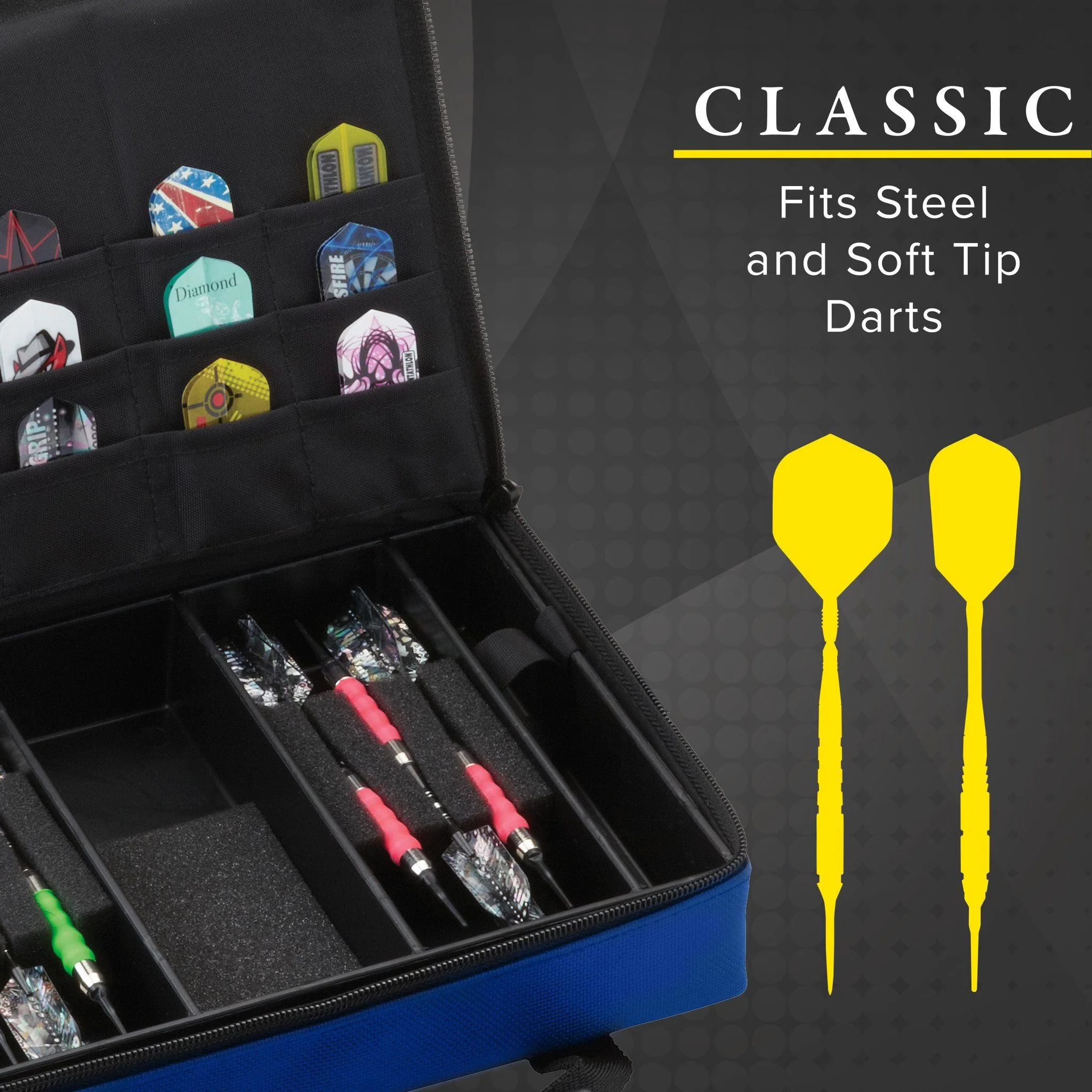 [OPEN BOX]  Casemaster Classic Blue Nylon Dart Case - Image 5