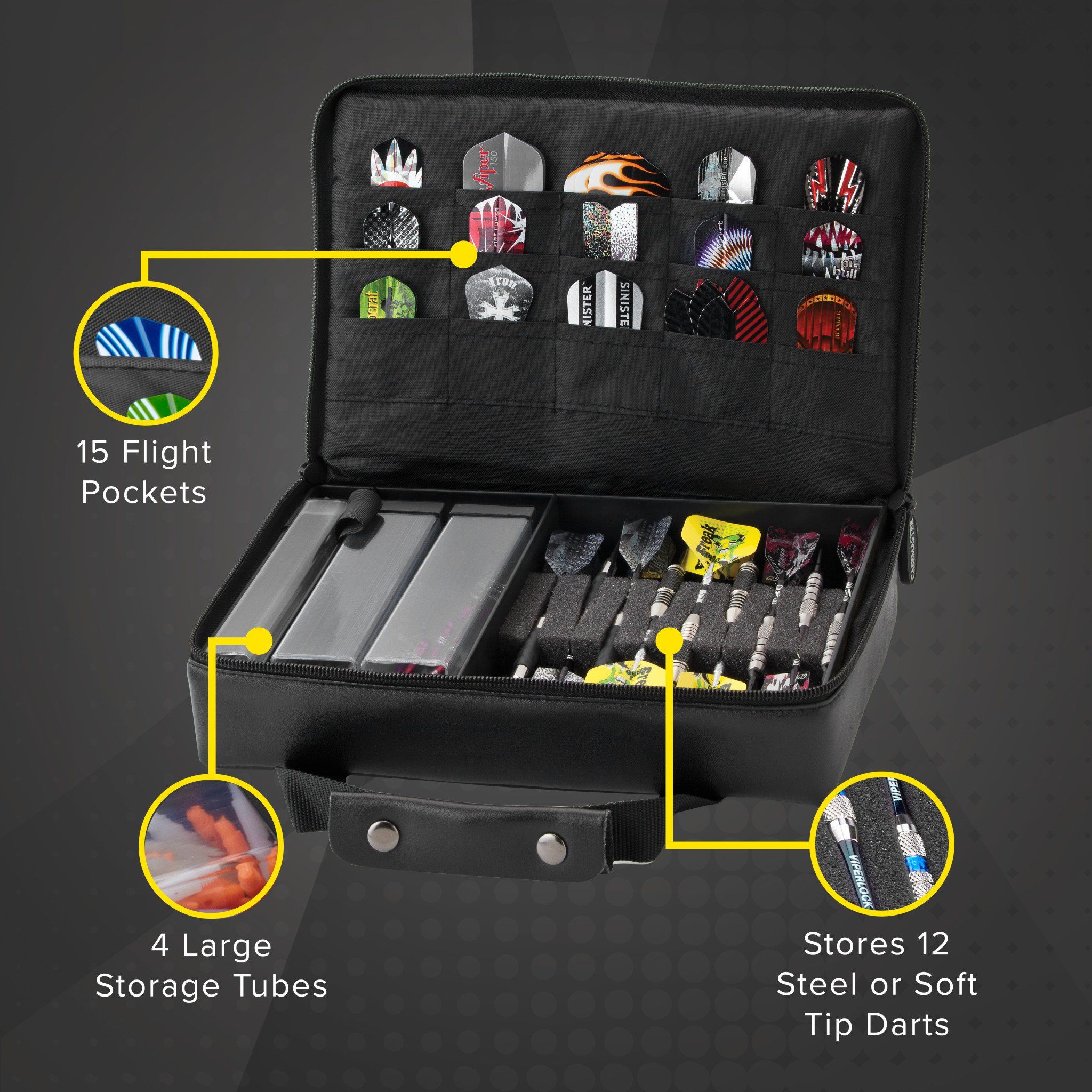 [OPEN BOX]  Casemaster The Pro Leatherette Dart Case - Image 6