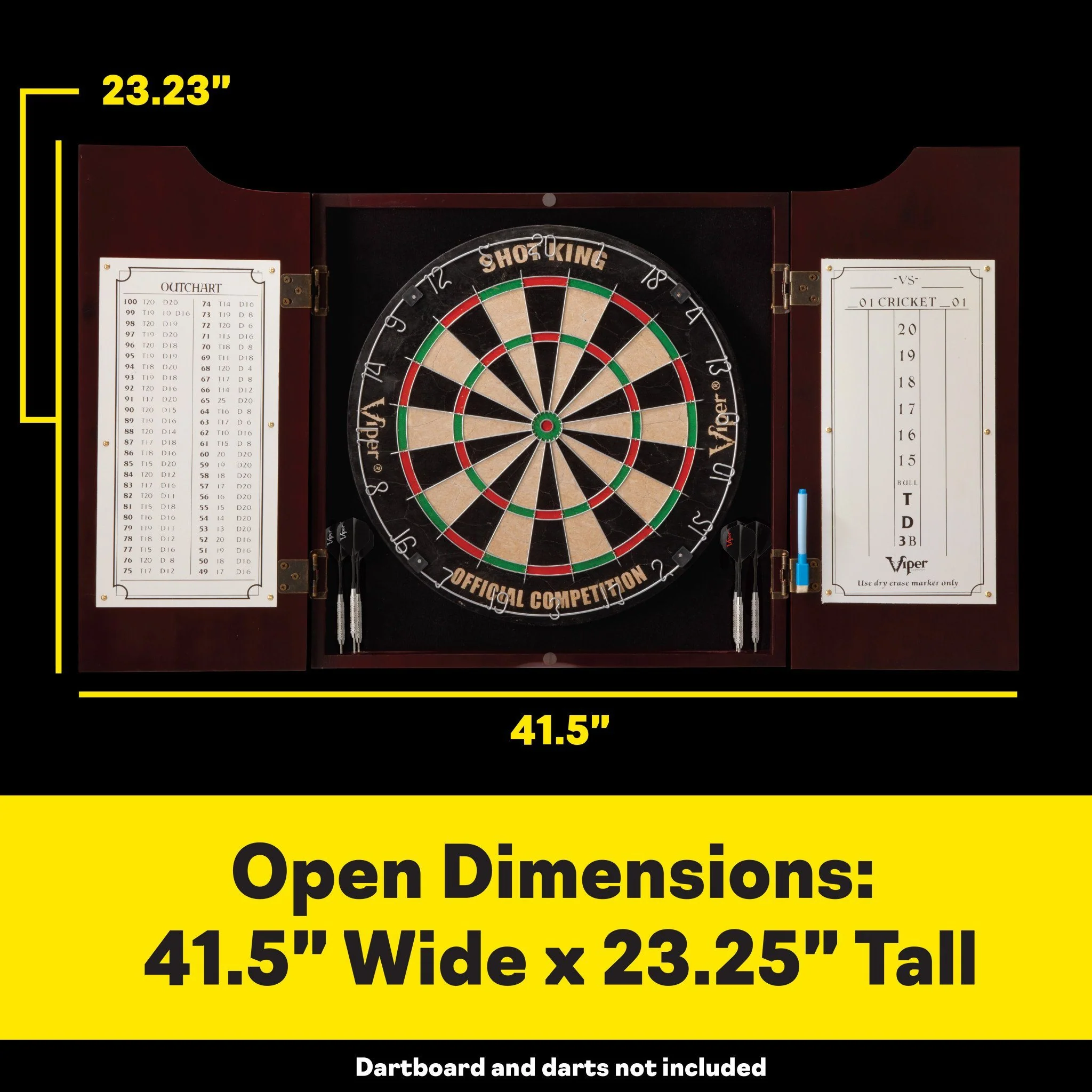 [OPEN BOX]  Viper Hudson Dartboard Cabinet - Image 5