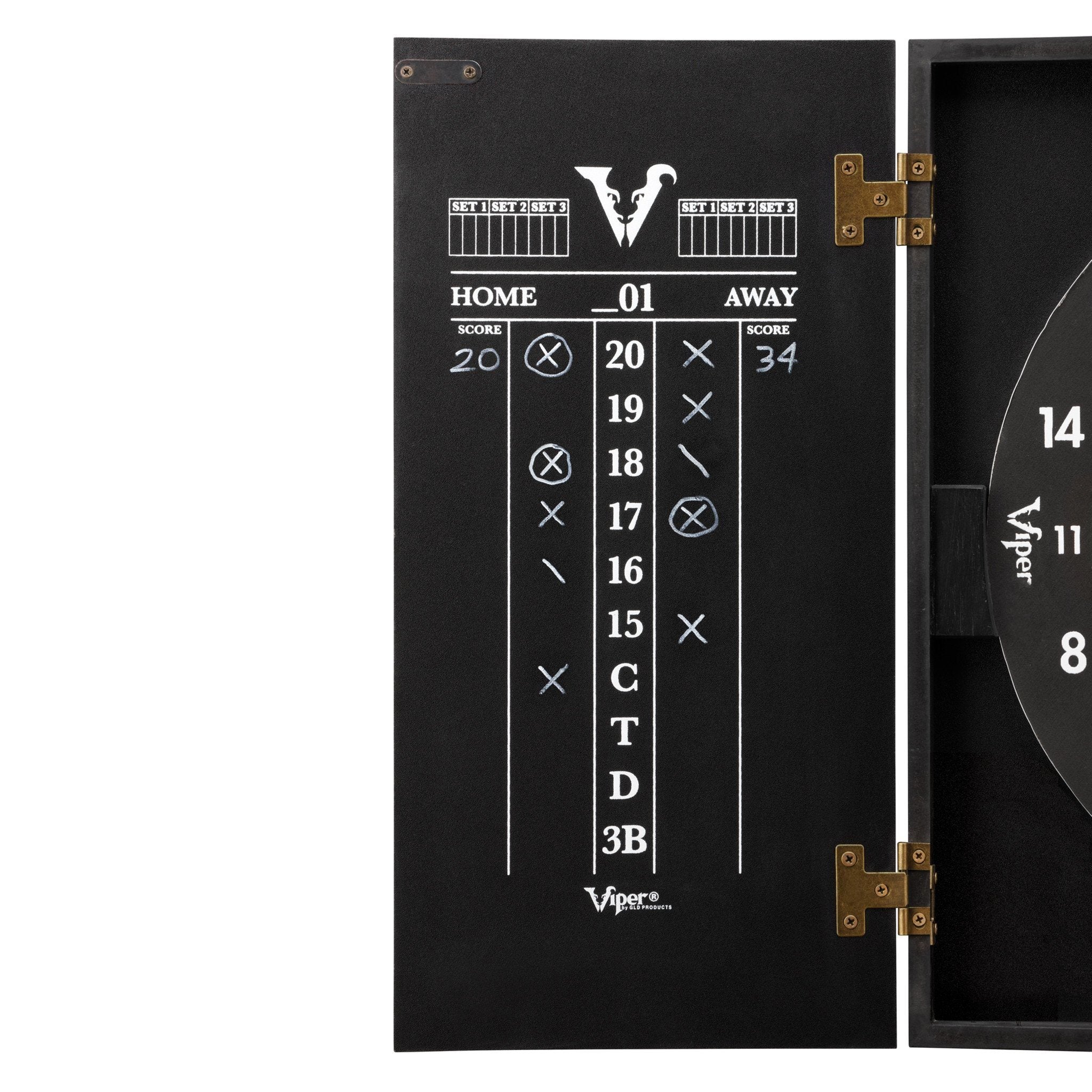 [OPEN BOX]  Viper Hideaway Dartboard Cabinet with Reversible Traditional and Baseball Dartboard - Image 5