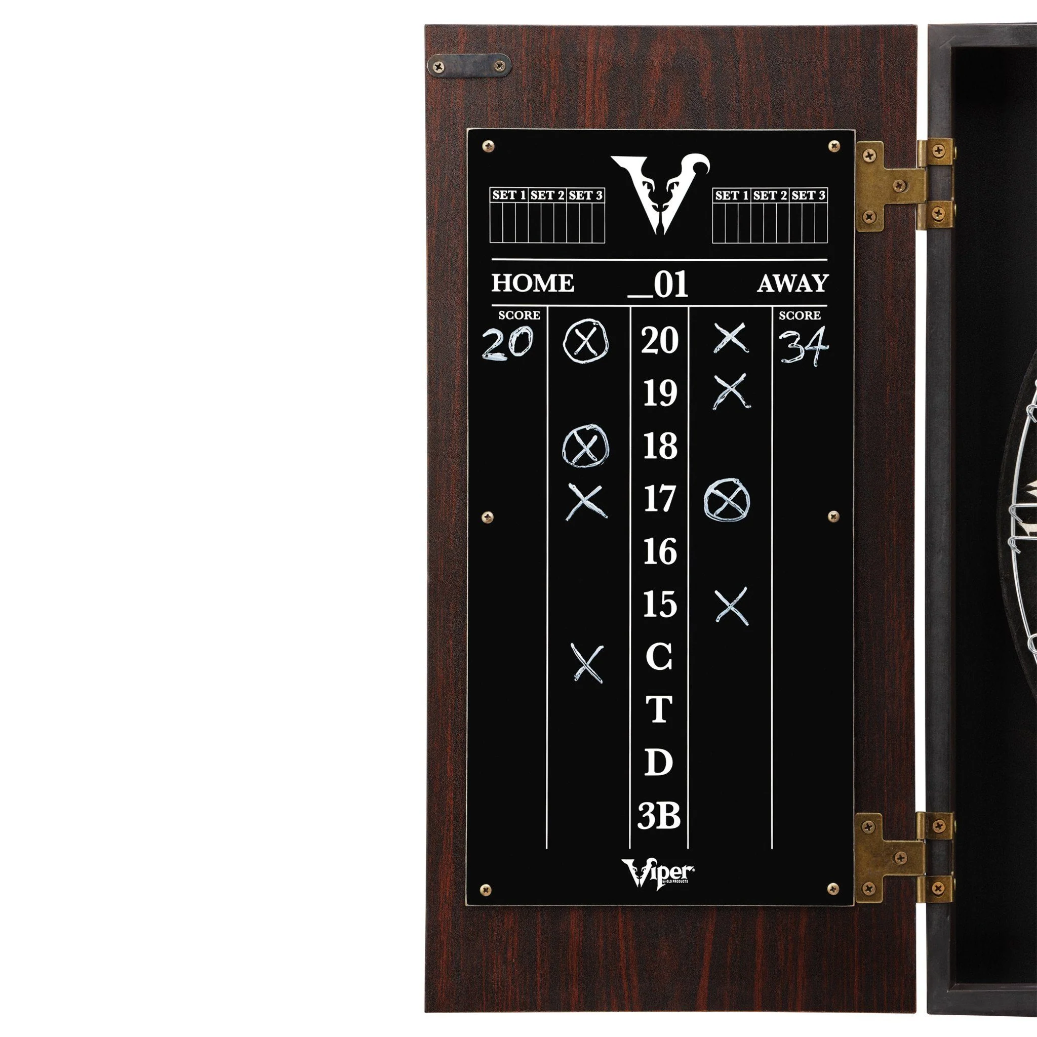 [OPEN BOX]  Viper Stadium Dartboard Cabinet with Shot King Sisal Dartboard - Image 5