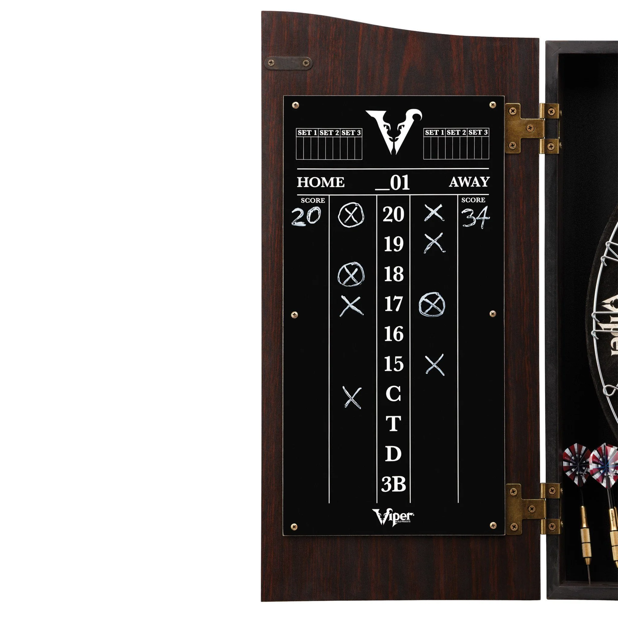 [OPEN BOX]  Viper Vault Dartboard Cabinet with Shot King Sisal Dartboard - Image 4