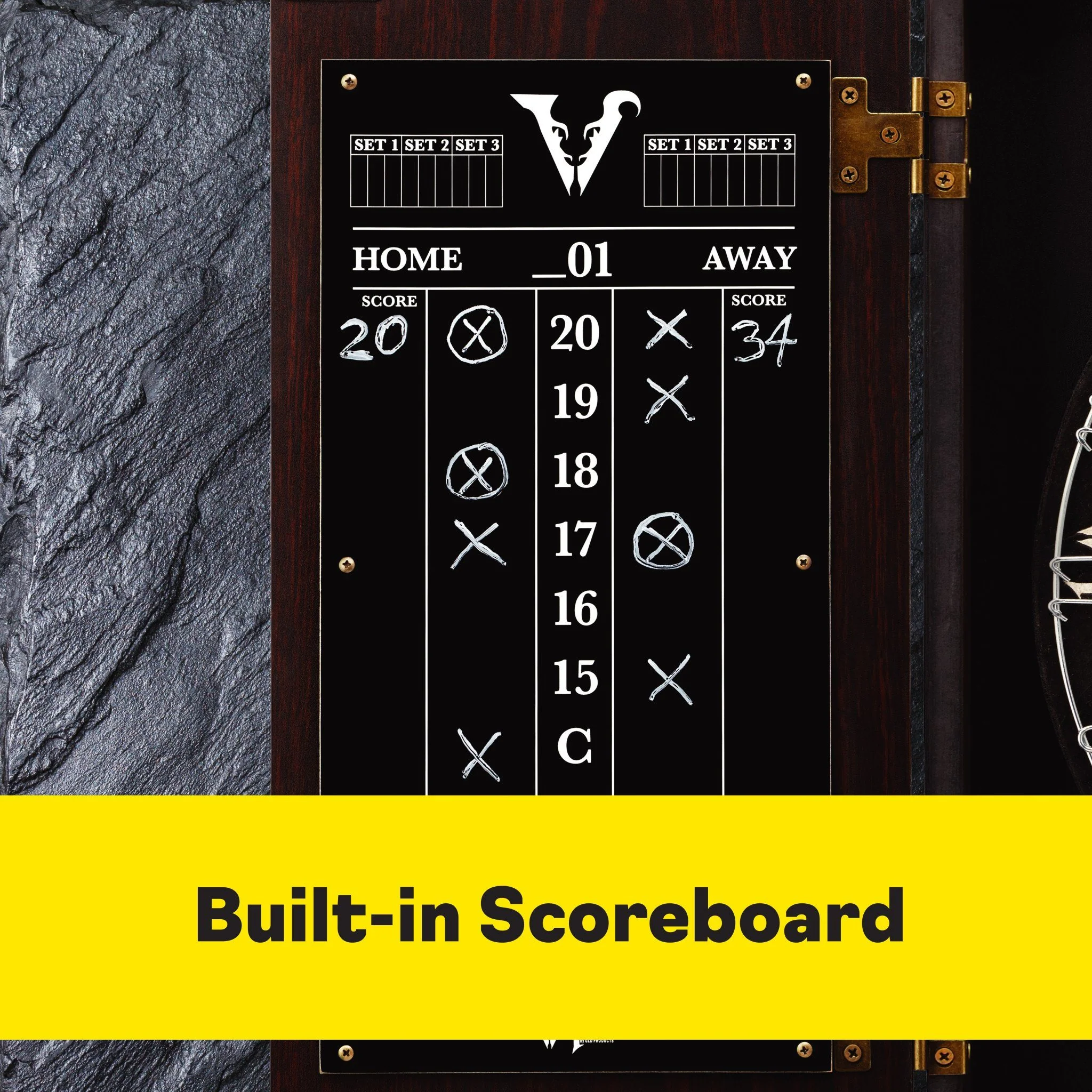 [OPEN BOX]  Viper Vault Deluxe Dartboard Cabinet with Pro Score - Image 10