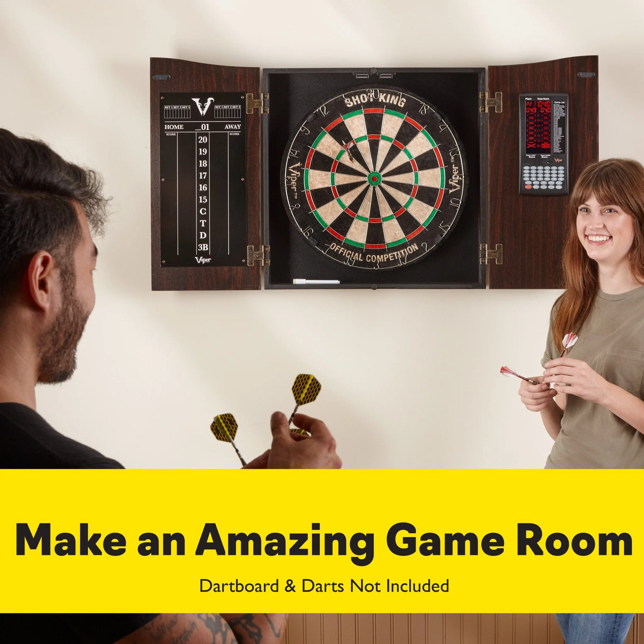 [OPEN BOX]  Viper Vault Deluxe Dartboard Cabinet with Pro Score - Image 3