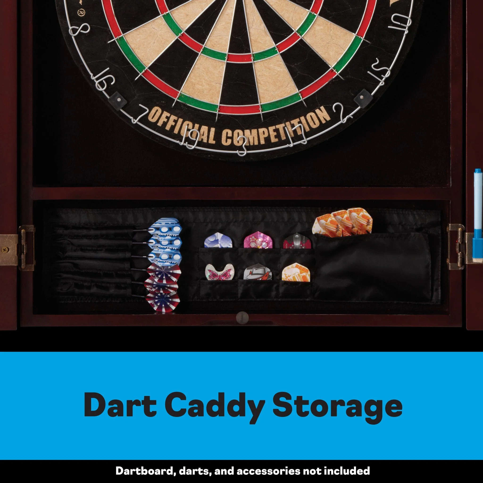 [OPEN BOX]  Viper Metropolitan Mahogany Steel Tip Dartboard Cabinet - Image 5