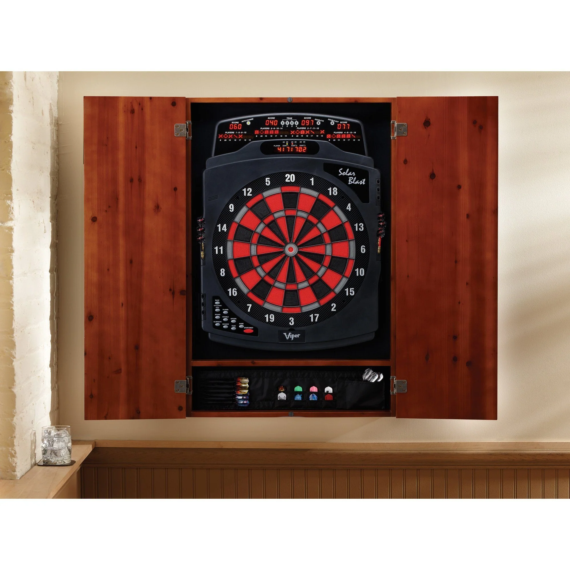 [OPEN BOX]  Viper Metropolitan Cinnamon Soft Tip Dartboard Cabinet - Image 3