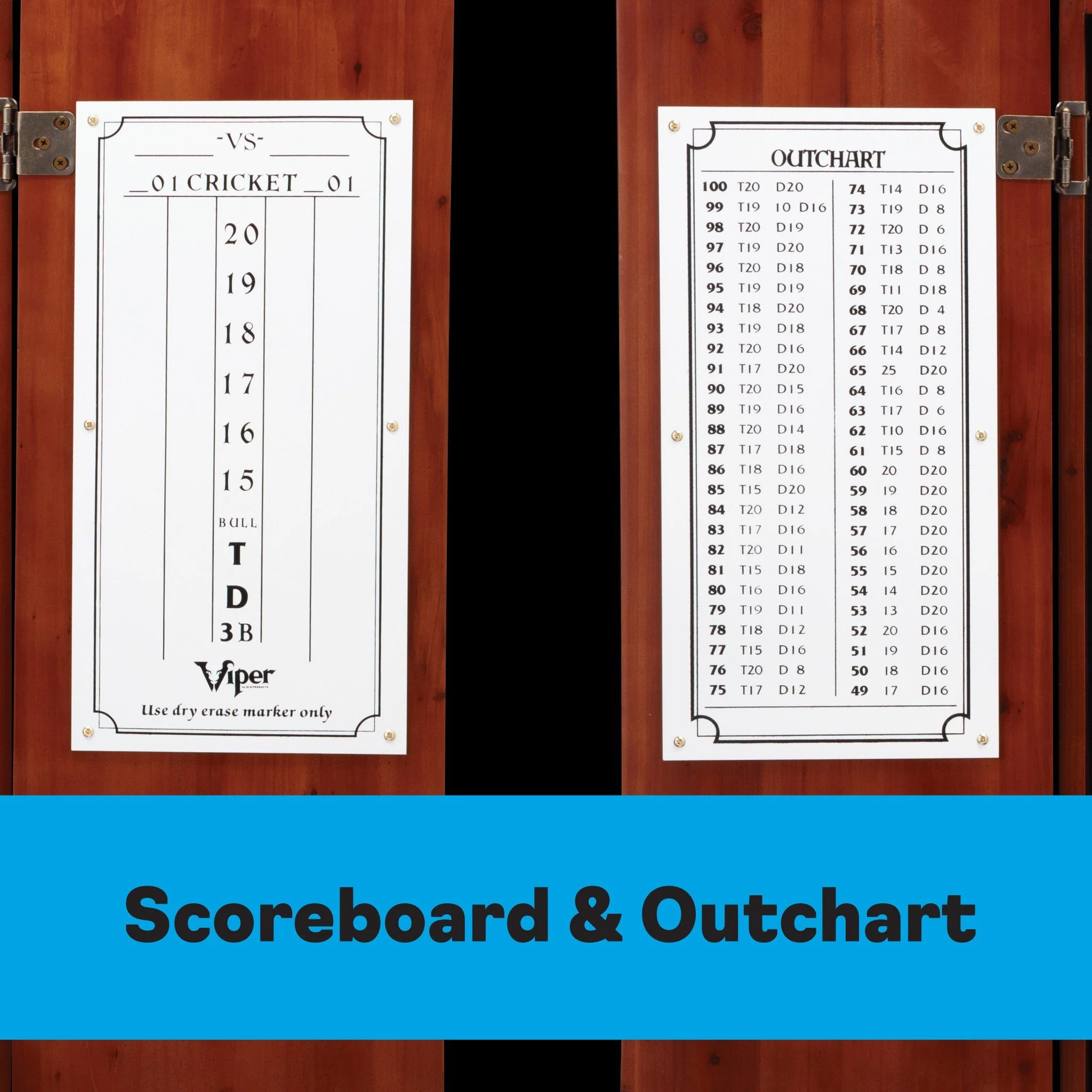 [OPEN BOX]  Viper Metropolitan Cinnamon Steel Tip Dartboard Cabinet - Image 10