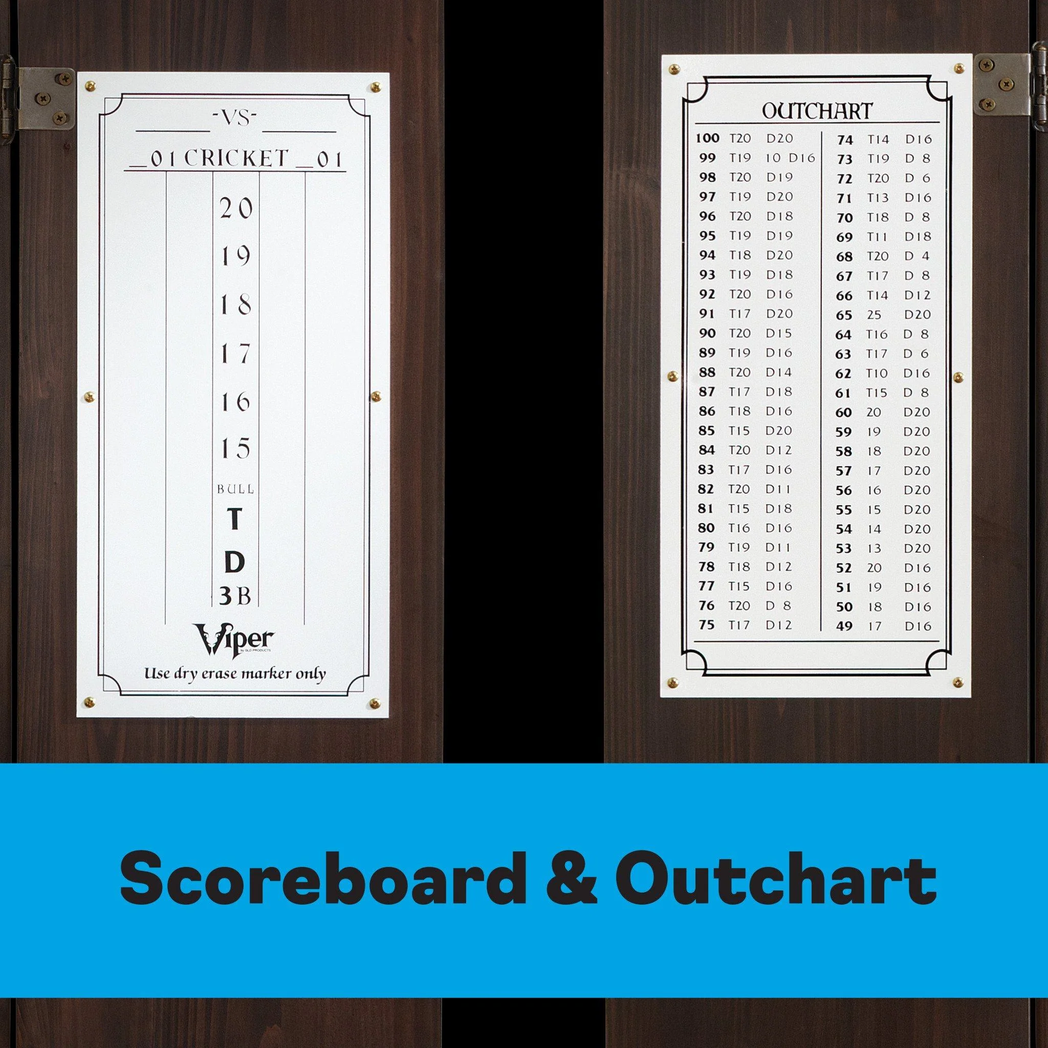 [OPEN BOX]  Viper Metropolitan Espresso Steel Tip Dartboard Cabinet - Image 6