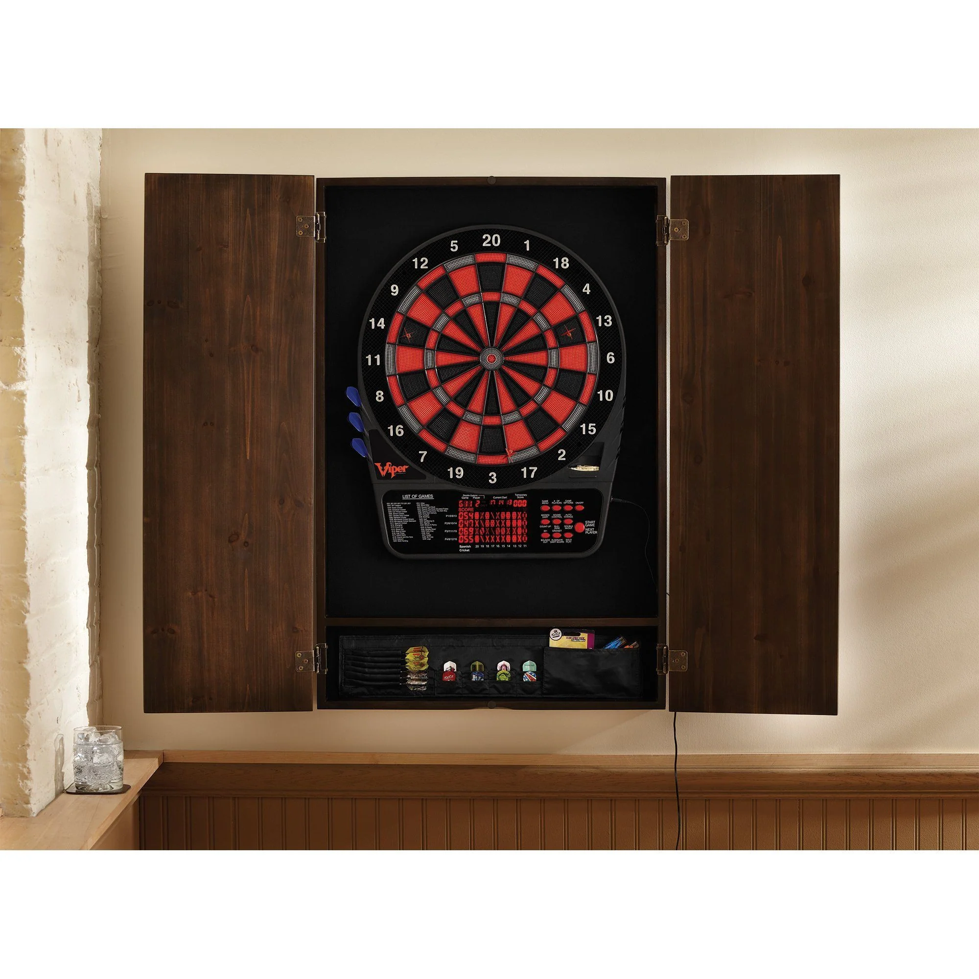 [OPEN BOX]  Viper Metropolitan Espresso Soft Tip Dartboard Cabinet - Image 3