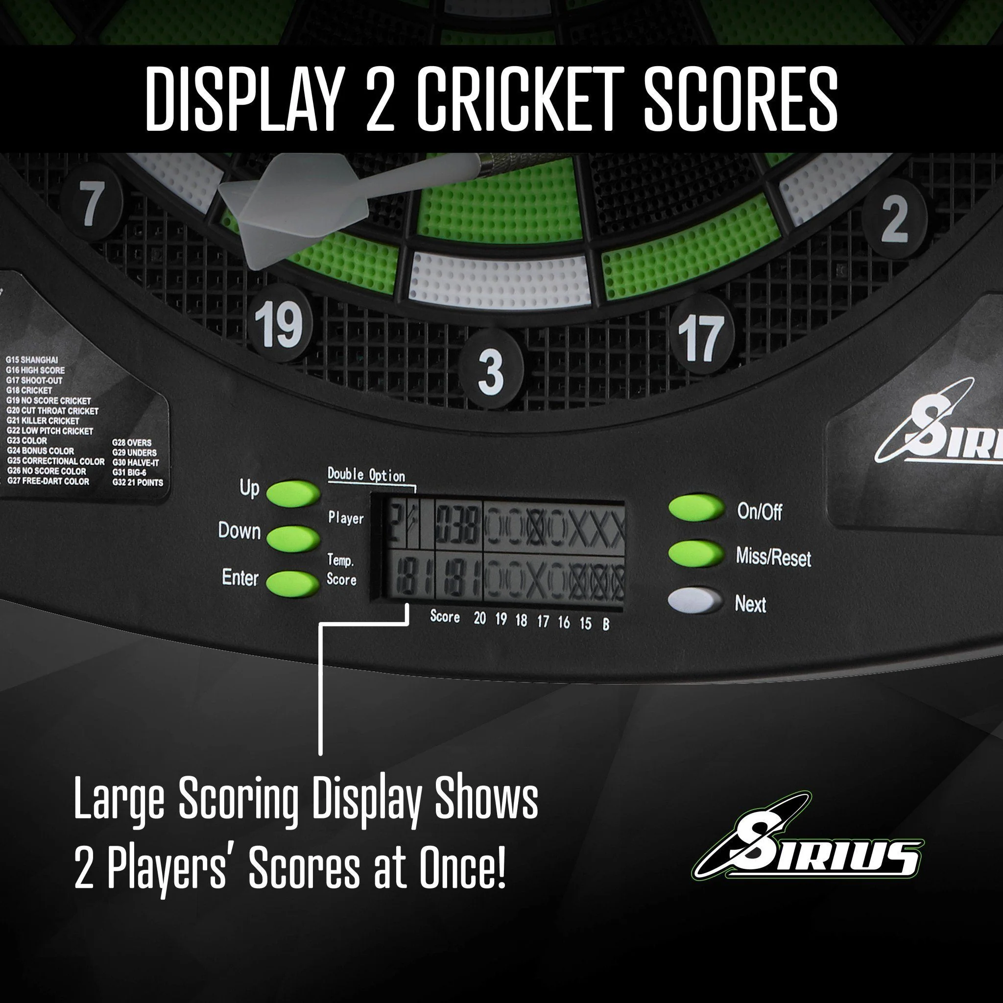 [OPEN BOX]  Fat Cat Sirius 13.5" Electronic Dartboard - Image 4