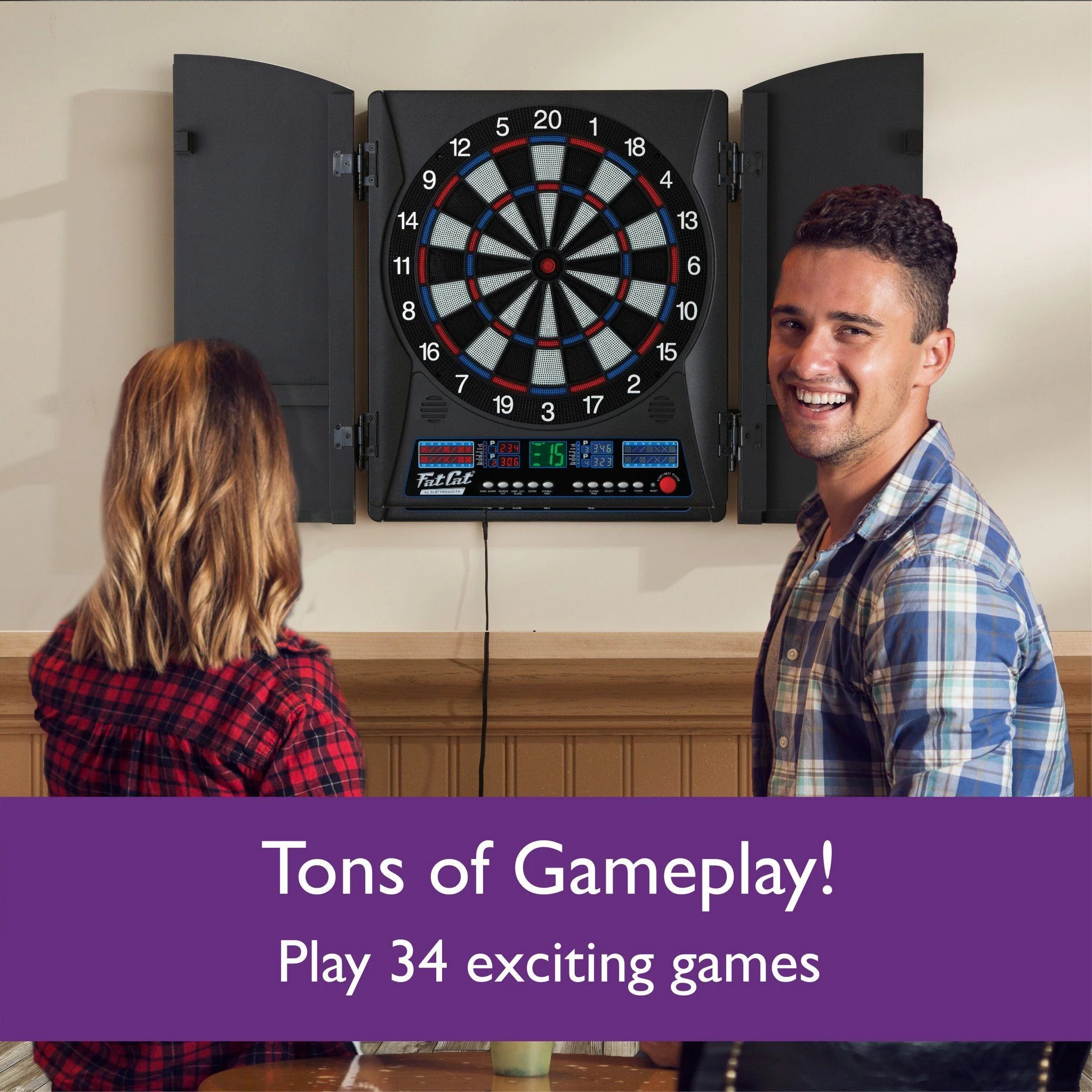 [OPEN BOX]  Fat Cat Electronx Electronic Dartboard, 13.5" Compact Target - Image 4