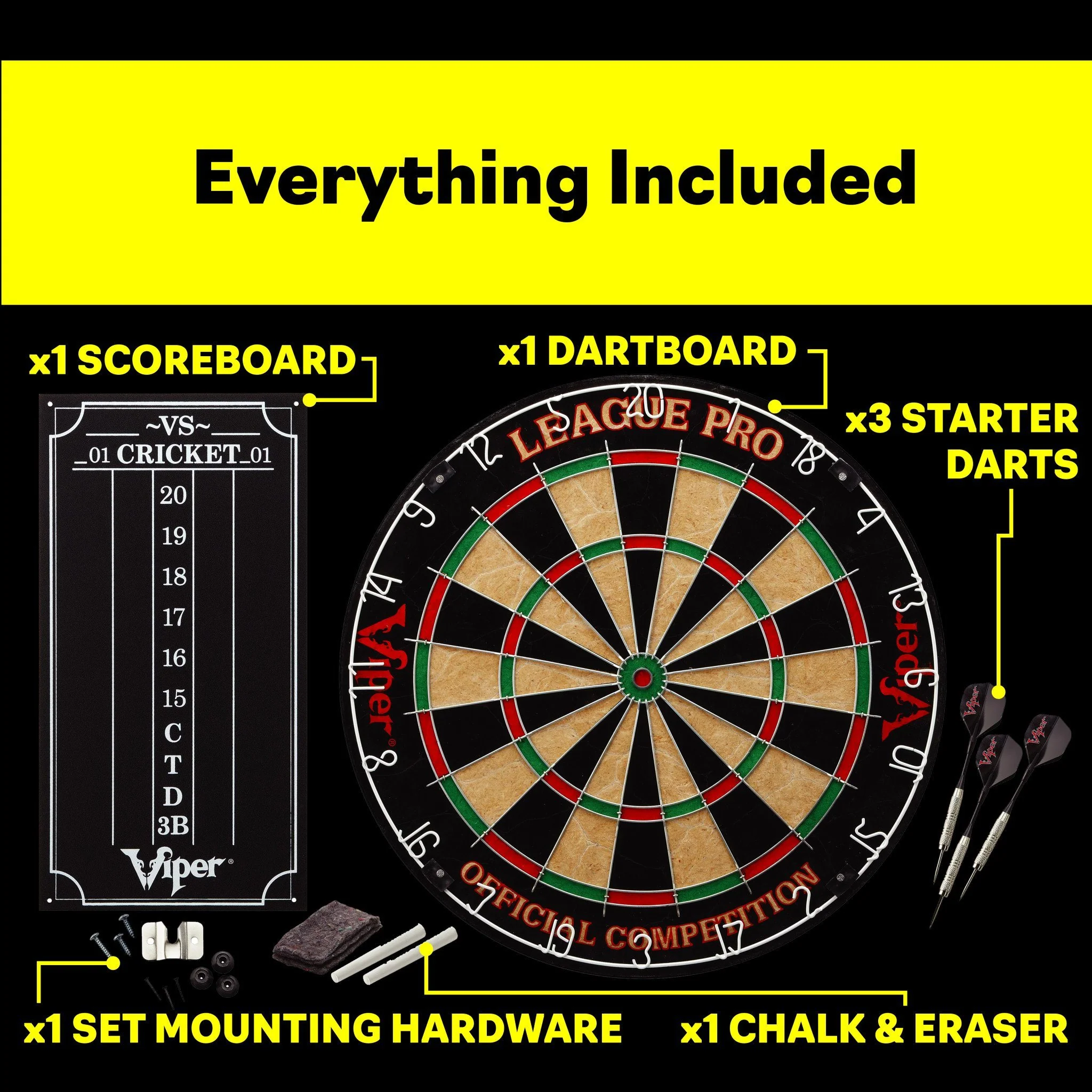 [OPEN BOX]  Viper League Pro Sisal Dartboard Starter Kit - Image 3