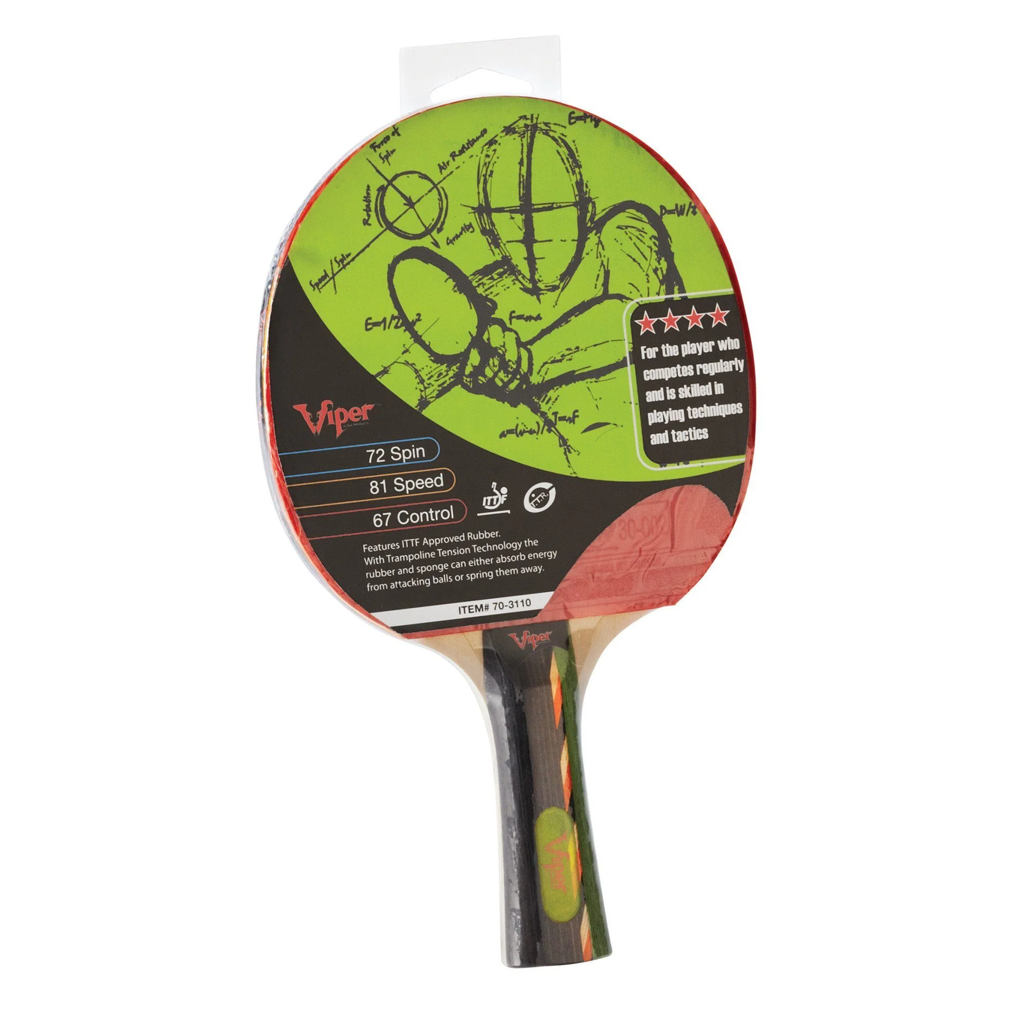 [OPEN BOX]  Viper Four Star Table Tennis Racket - Image 2