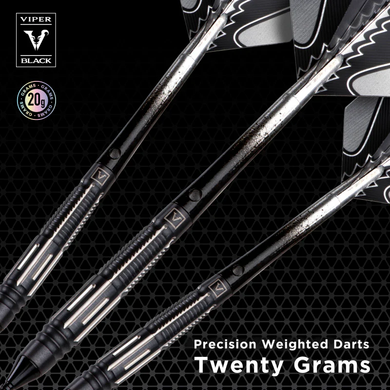 [OPEN BOX] Viper Black Flux 90% Tungsten Steel or Soft Tip Conversion Darts Black/Silver 20 Grams - Image 3