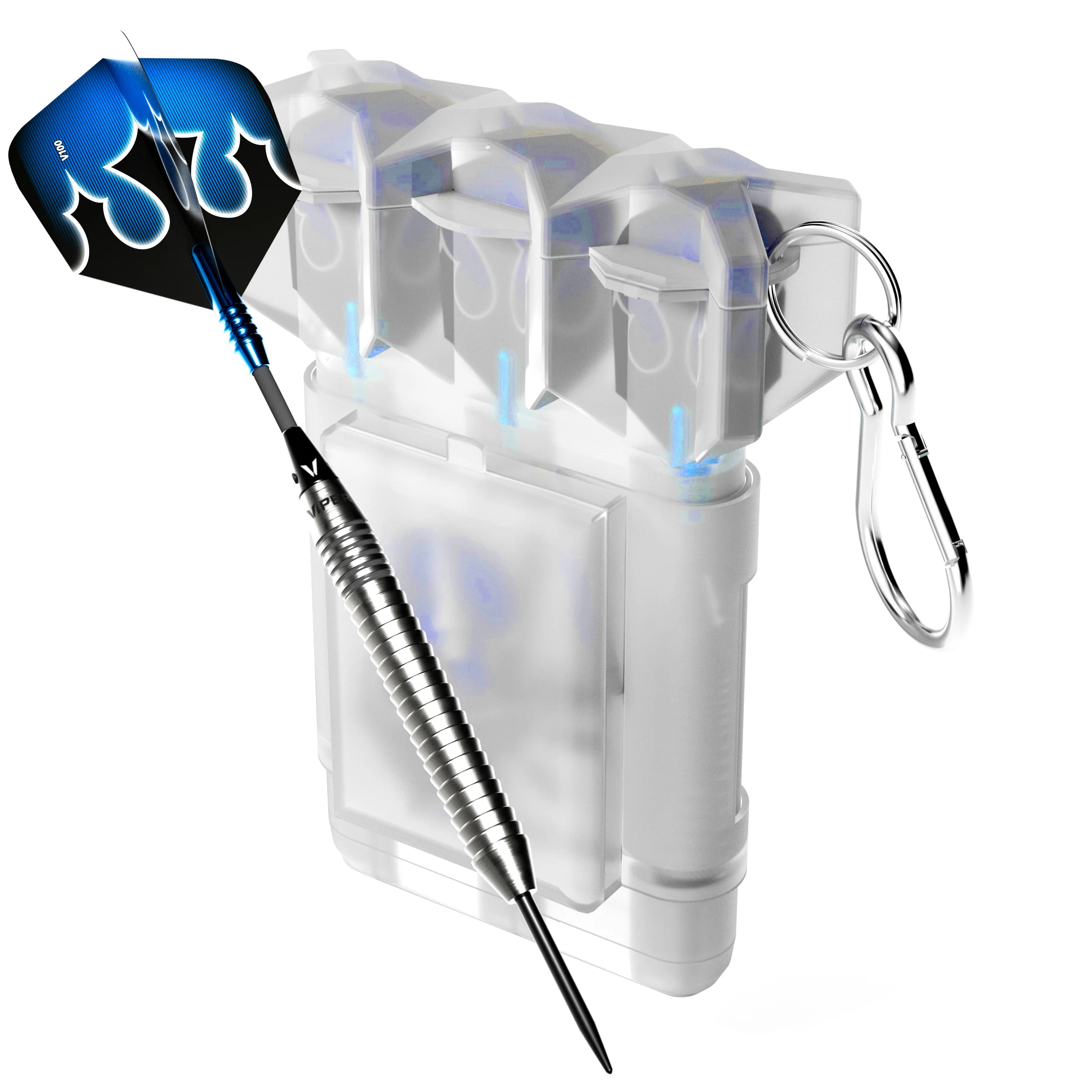 Viper Shot King Steel Tip Dart Set with Nomad Dart Case | 80% Tungsten | Blue | 24 Grams - Image 3