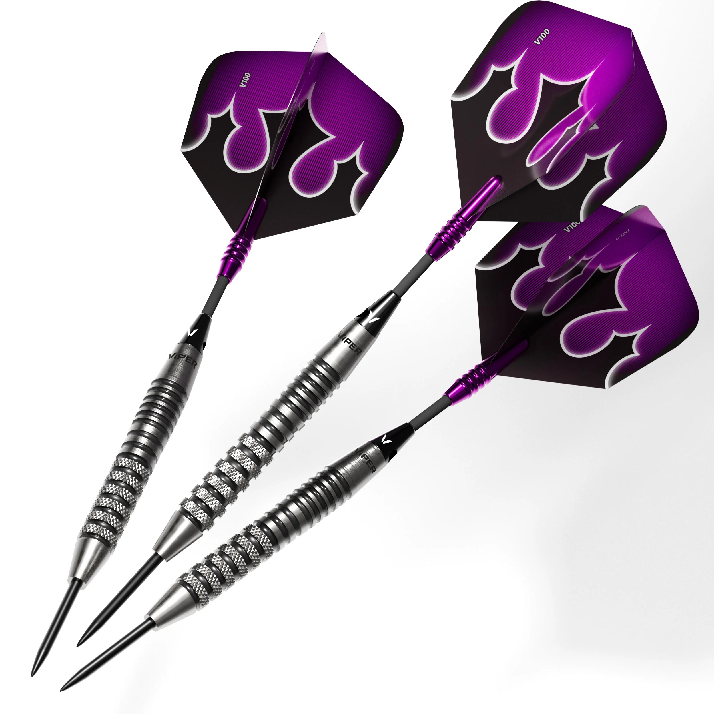 Viper Shot King Steel Tip Dart Set with Nomad Dart Case | 80% Tungsten | Purple | 21 Grams - Image 2