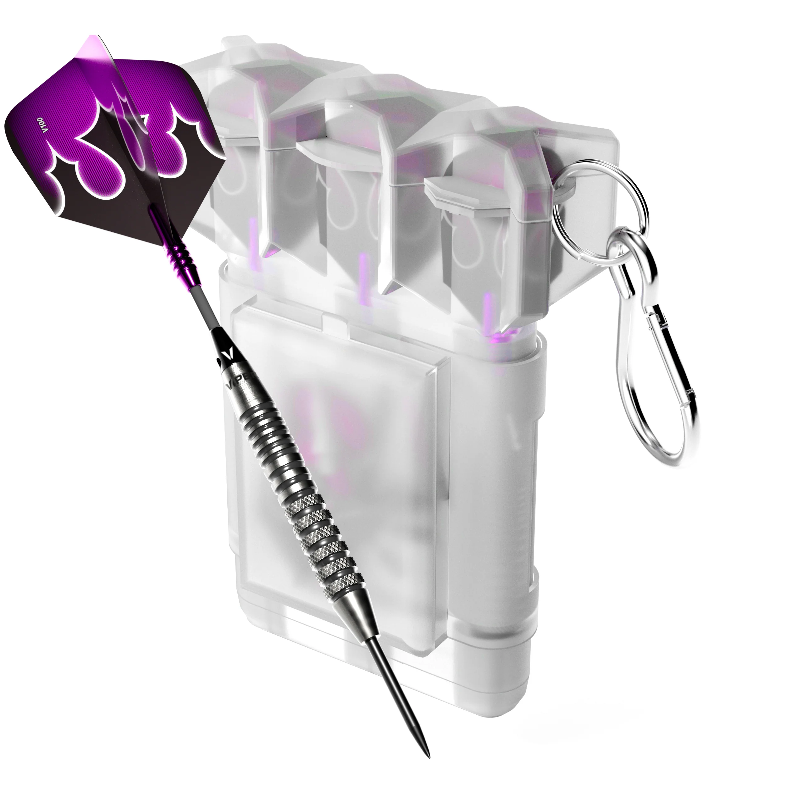 Viper Shot King Steel Tip Dart Set with Nomad Dart Case | 80% Tungsten | Purple | 21 Grams - Image 3