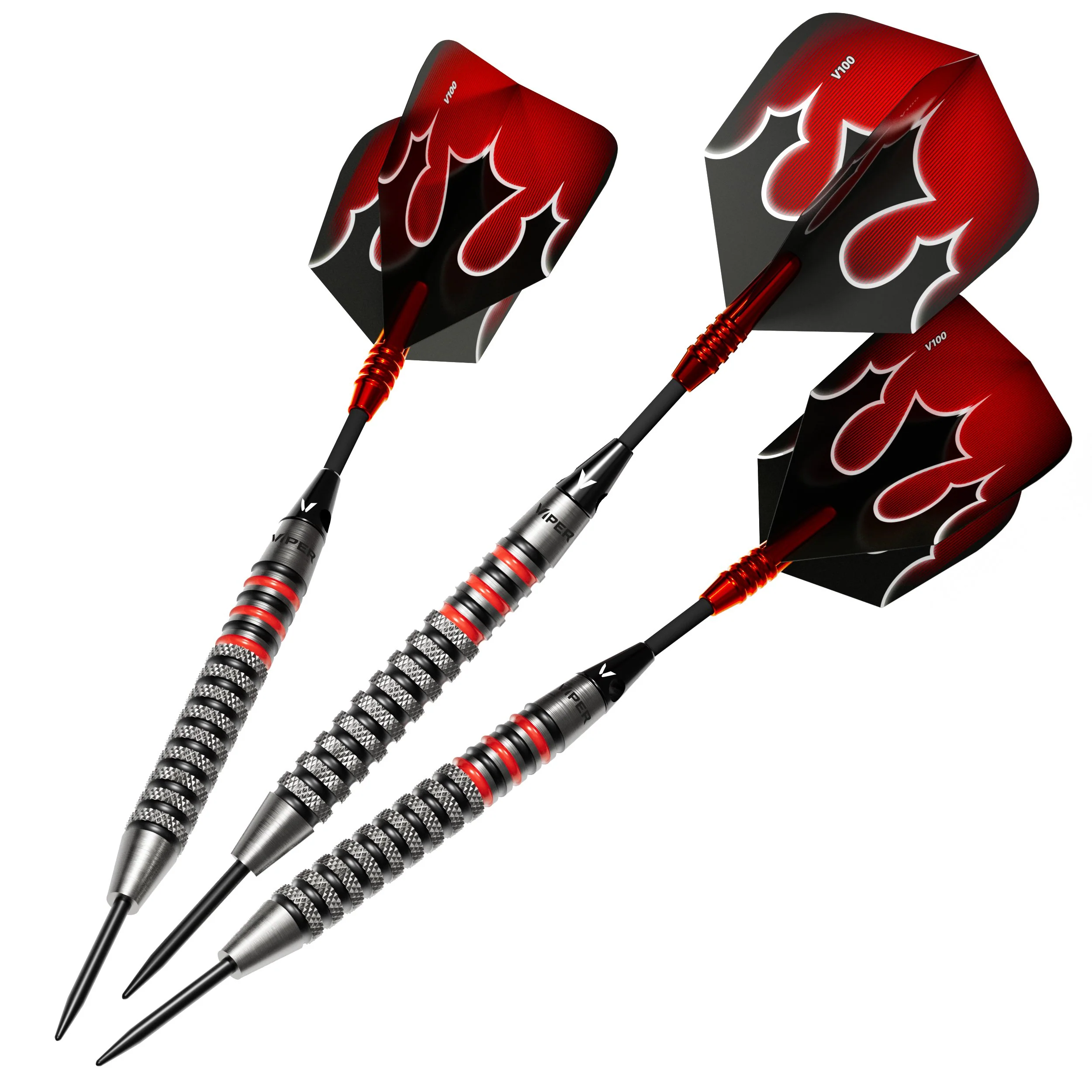 Viper Shot King Steel Tip Dart Set with Nomad Dart Case | 80% Tungsten | Red | 22 Grams - Image 2