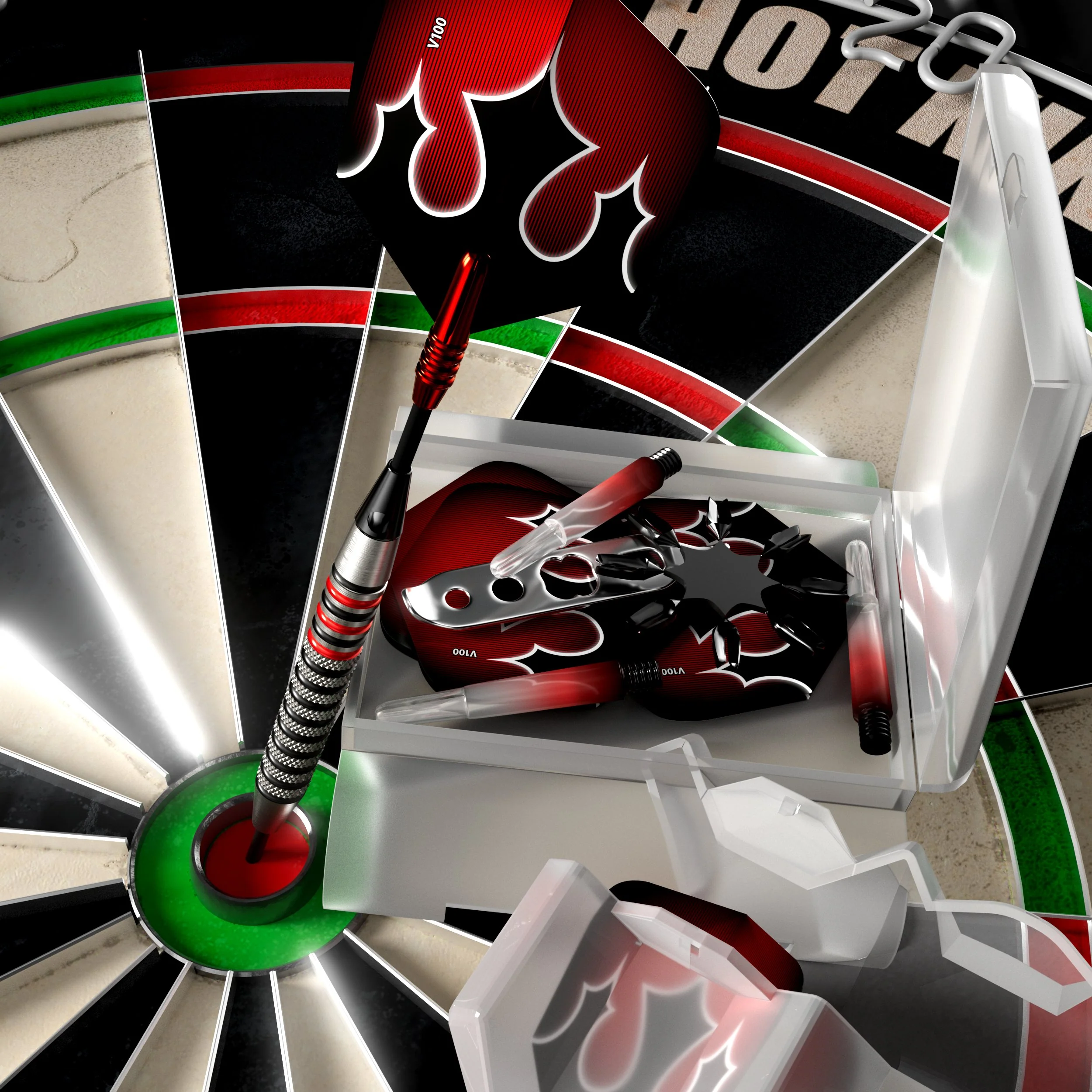 Viper Shot King Steel Tip Dart Set with Nomad Dart Case | 80% Tungsten | Red | 22 Grams - Image 7